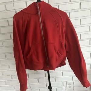 Lululemon oversized scuba zip-up hoodie. Canyon orange/red. Size M/L.